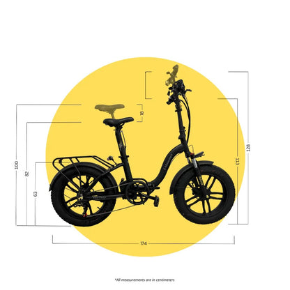 E movement Hunter Extreme Fat Tyre Folding E-Bike 250W